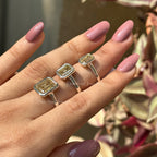Canary Yellow Emerald Cut Moissanite Ring, Solitaire Engagement Ring, Bezel Set, Bridal Ring, Proposal Ring, Wedding Anniversary Gifts