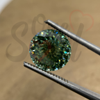 Antique Portuguese Cut Dark Green Color Loose Moissanite for Engagement Ring / Fancy Moissanite for Jewelry Making / Antique Moissanite