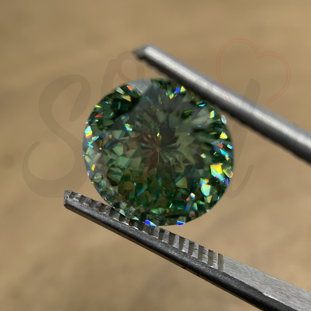 Antique Portuguese Cut Dark Green Color Loose Moissanite for Engagement Ring / Fancy Moissanite for Jewelry Making / Antique Moissanite
