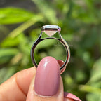 Colorless Criss Cut Moissanite Engagement Ring, Solitaire Proposal Ring, Bezel Set Wedding Ring, Bridal Ring, Cathedral Set White Gold Ring