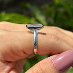 Colorless Criss Cut Moissanite Engagement Ring, Solitaire Proposal Ring, Bezel Set Wedding Ring, Bridal Ring, Cathedral Set White Gold Ring