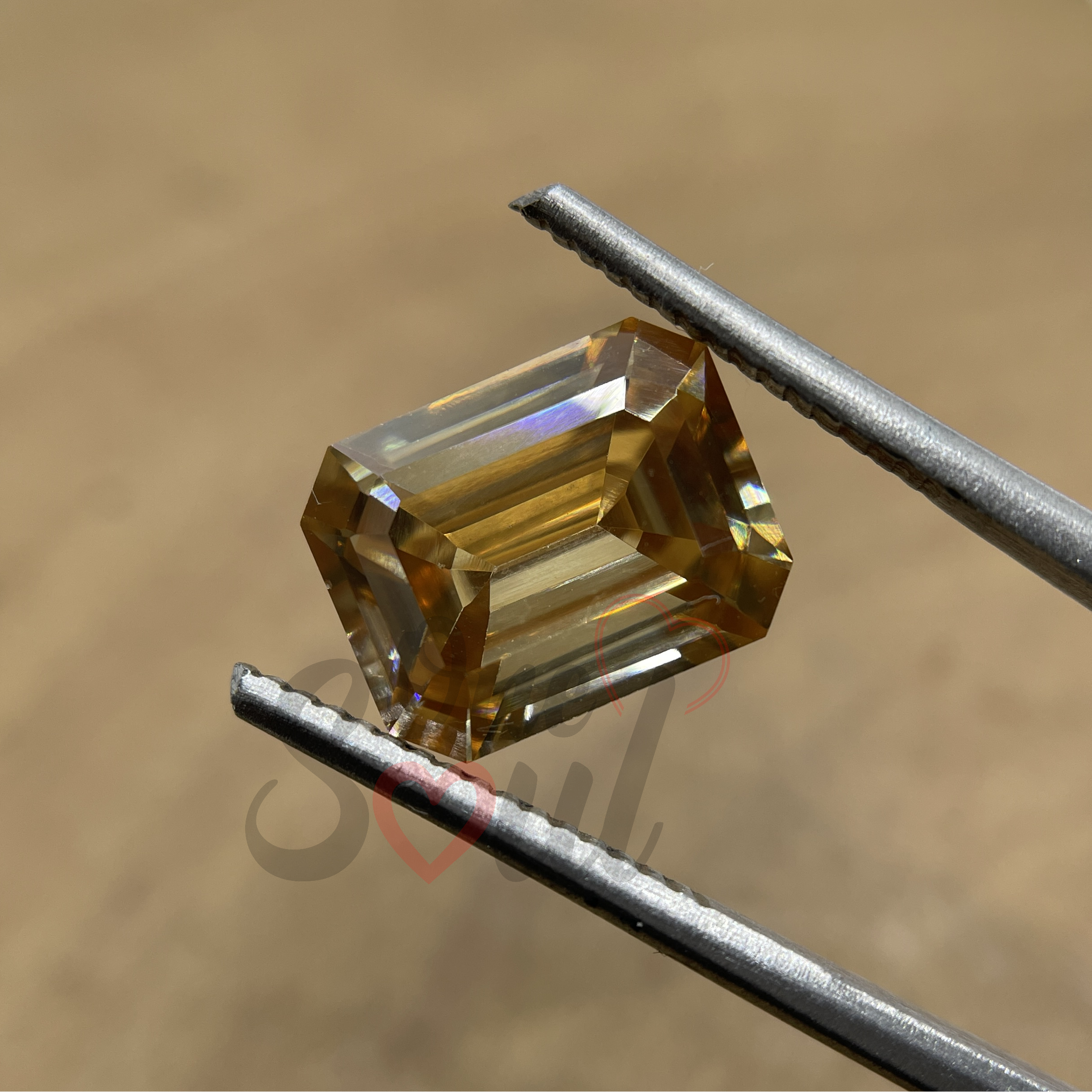 1.00Ct to 5.00Ct Emerald Cut Champagne Moissanite, Antique Cut Moissanite, Fancy Moissanite, Champagne Moissanite for Jewelry Making