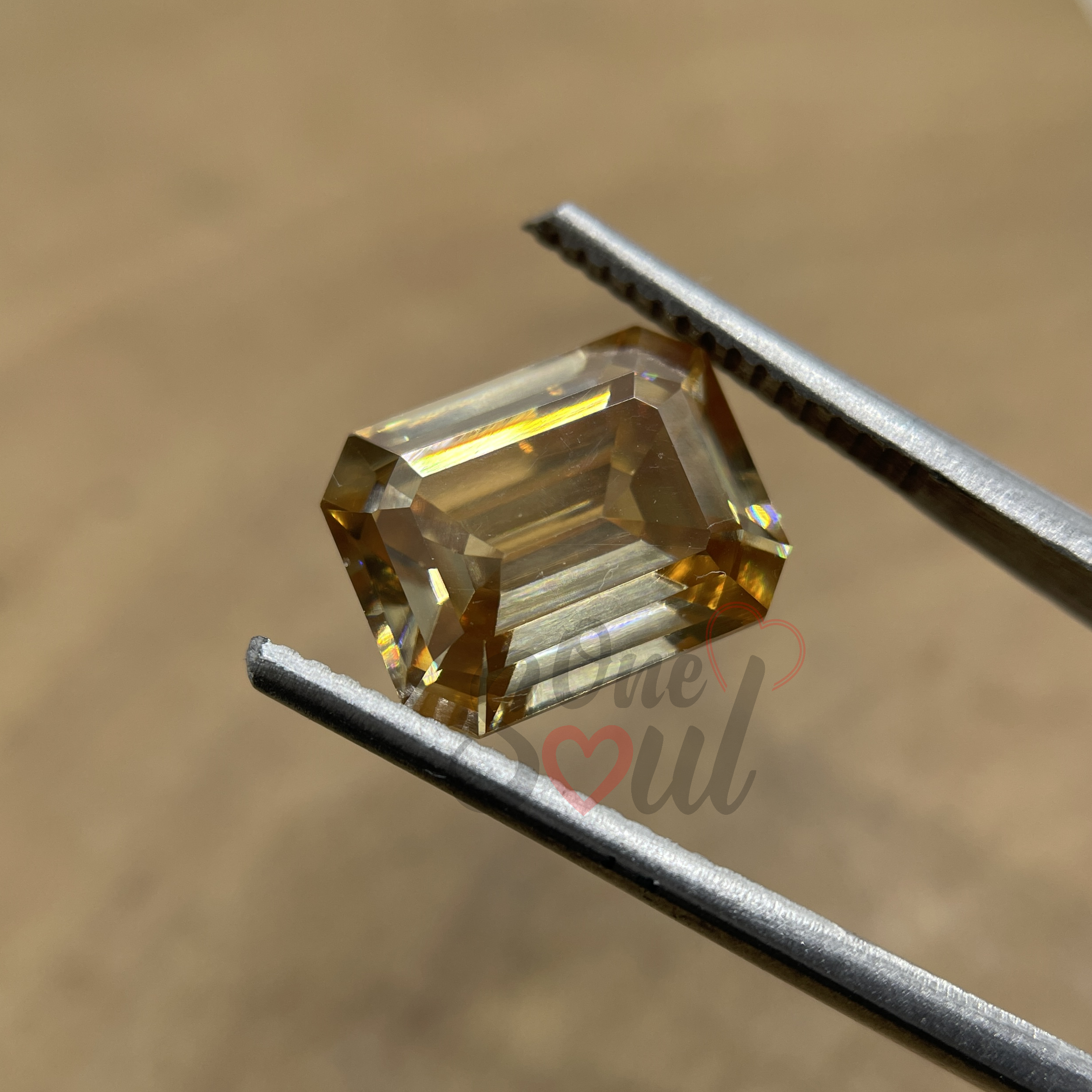 1.00Ct to 5.00Ct Emerald Cut Champagne Moissanite, Antique Cut Moissanite, Fancy Moissanite, Champagne Moissanite for Jewelry Making