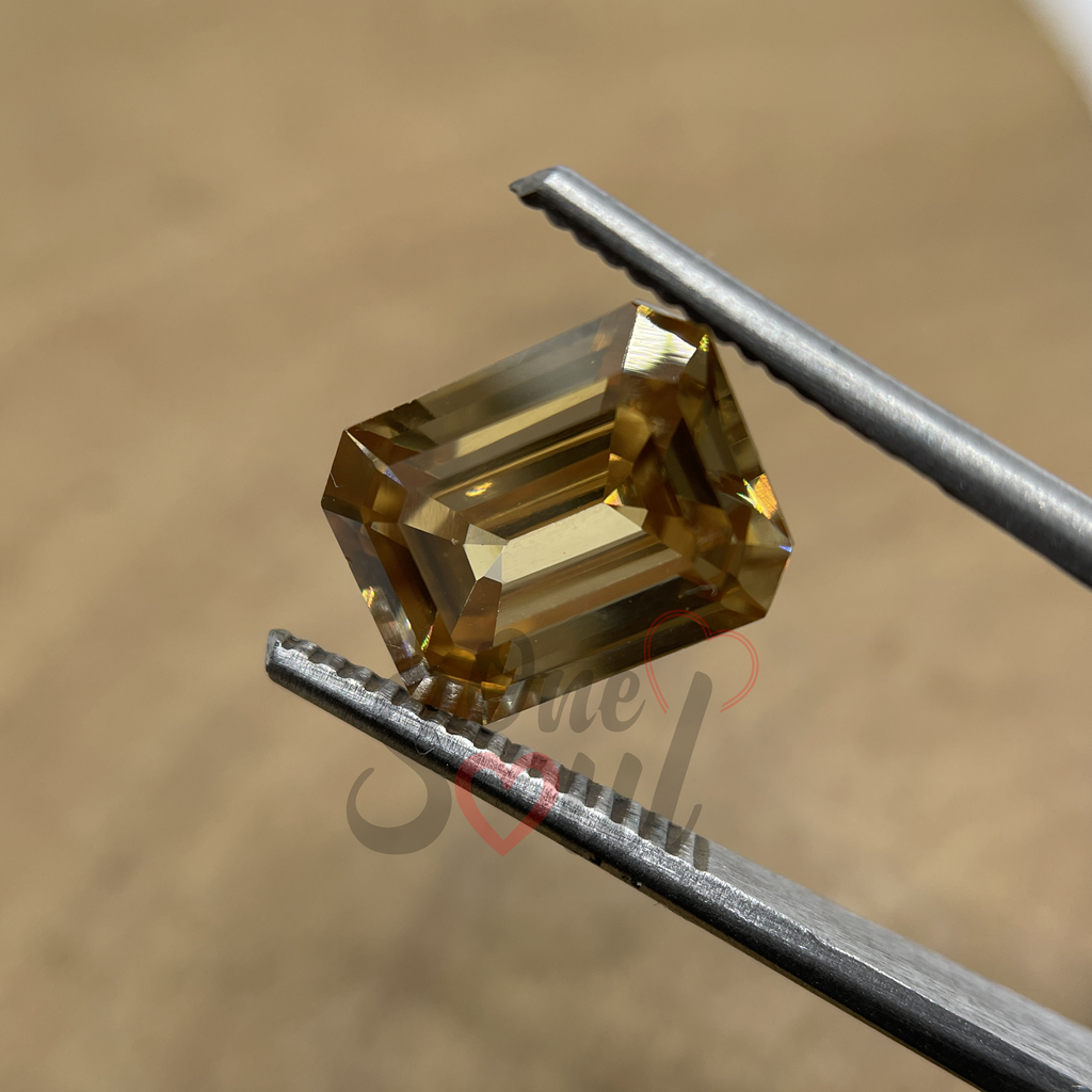 1.00Ct to 5.00Ct Emerald Cut Champagne Moissanite, Antique Cut Moissanite, Fancy Moissanite, Champagne Moissanite for Jewelry Making