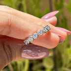 Oval Moissanite Bridal Ring set for Wedding Gifts, Oval Moissanite Engagement Ring, Bubble Band Stacking Band, Eternity Wedding Band for Her