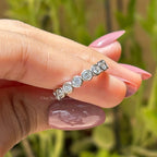 Dutch Marquise Yellow Moissanite Bridal Set, Marquise Moissanite Engagement Ring, Bezel Set Bubble Band, Stacking Band Set, Wedding Ring Set