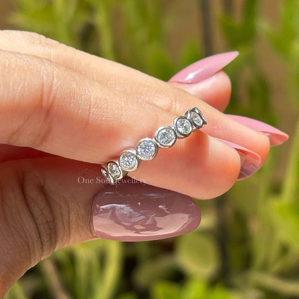 Canary Yellow Emerald Cut Moissanite Bridal Set, Bezel Set Solitaire Engagement Ring, Stacking Bubble Band, Anniversary Gift Ring