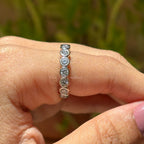 Round Moissanite Bubble Band, 4.00 MM Round Colorless Moissanite Band, Bezel Set Band, Stacking Band