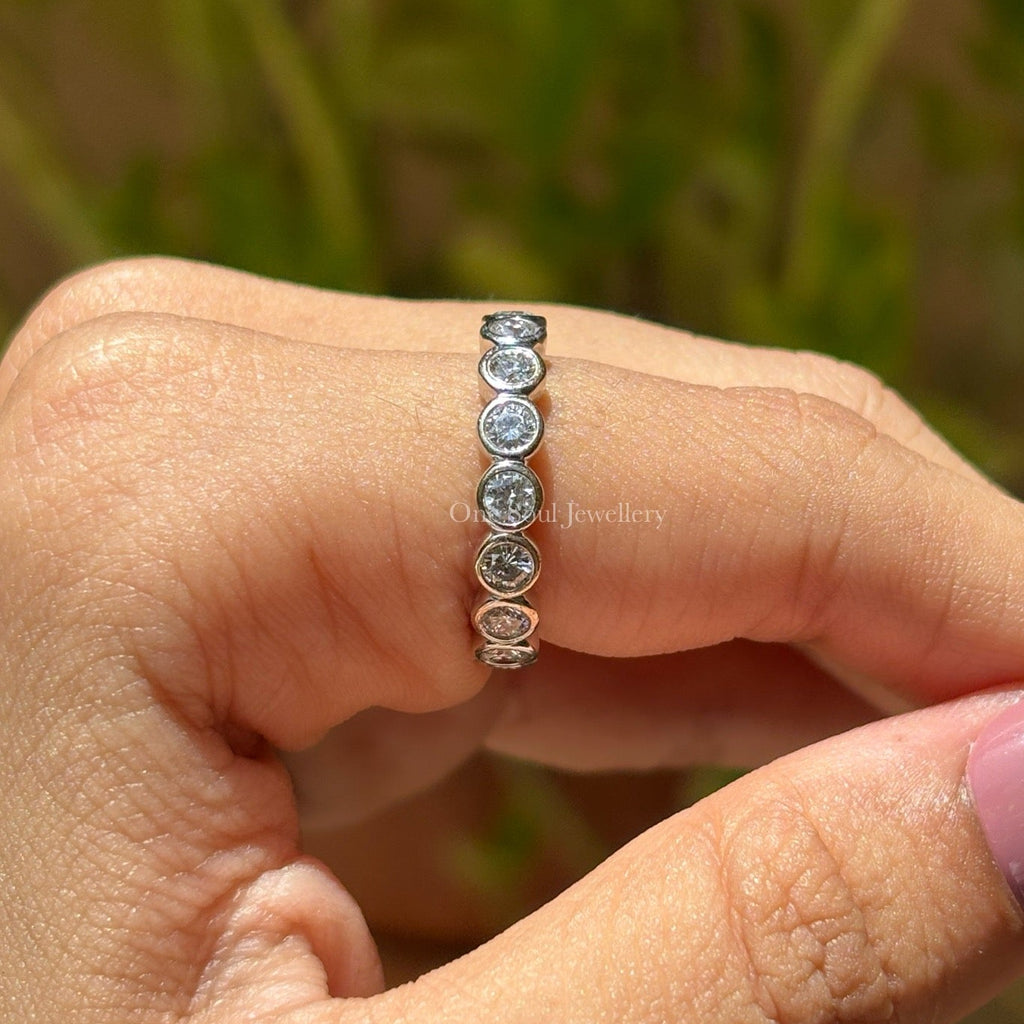 Canary Yellow Emerald Cut Moissanite Bridal Set, Bezel Set Solitaire Engagement Ring, Stacking Bubble Band, Anniversary Gift Ring