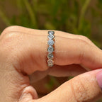 Canary Yellow Emerald Cut Moissanite Bridal Set, Bezel Set Solitaire Engagement Ring, Stacking Bubble Band, Anniversary Gift Ring