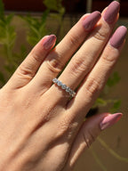 Round Moissanite Bubble Band, 4.00 MM Round Colorless Moissanite Band, Bezel Set Band, Stacking Band