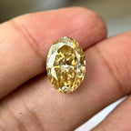 5.00 CT Canary Yellow Oval Crushed Ice Moissanite, Brilliant Fancy Loose Stone for Engagement Ring, Custom Fine Jewelry, Anniversary Gift