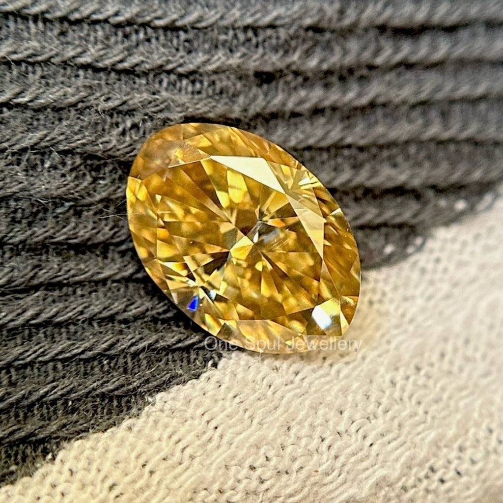 5.00 CT Canary Yellow Oval Crushed Ice Moissanite, Brilliant Fancy Loose Stone for Engagement Ring, Custom Fine Jewelry, Anniversary Gift
