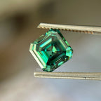 2.78 CT Asscher Cut Dark Green Loose Moissanite Gemstone, Handmade fancy Color Stone for Rings/Earrings/Pendants, Antique Sparkling Stone