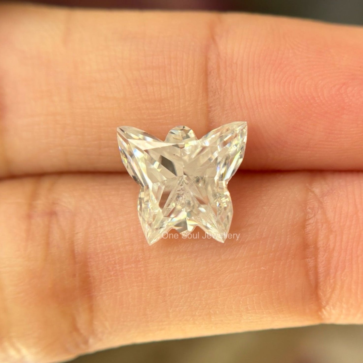 Butterfly Cut Moissanite Diamond, Fancy Antique Cut Gem for Custom Engagement Ring, Handmade Loose Stone, Unique Jewelry Gift
