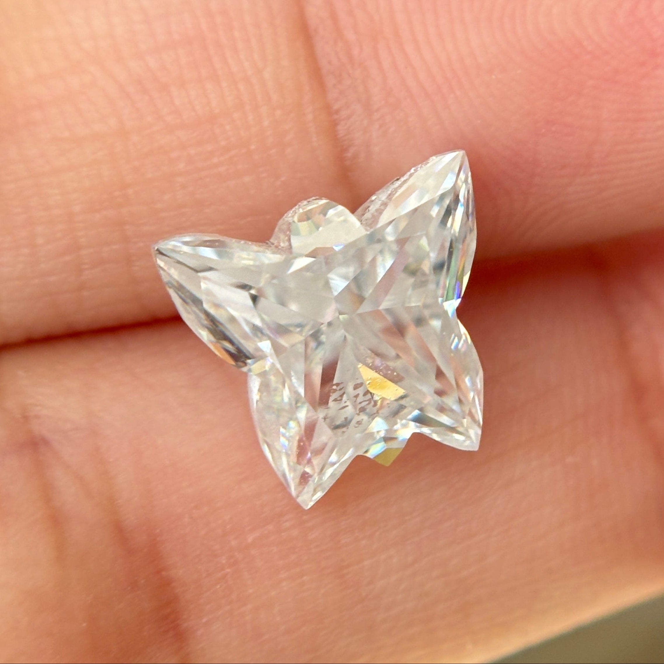 Butterfly Cut Moissanite Diamond, Fancy Antique Cut Gem for Custom Engagement Ring, Handmade Loose Stone, Unique Jewelry Gift