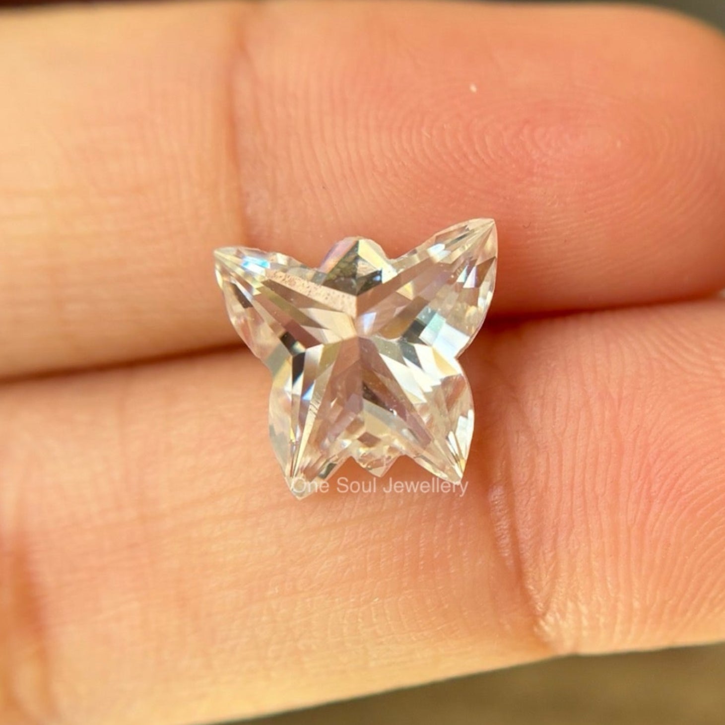 Butterfly Cut Moissanite Diamond, Fancy Antique Cut Gem for Custom Engagement Ring, Handmade Loose Stone, Unique Jewelry Gift