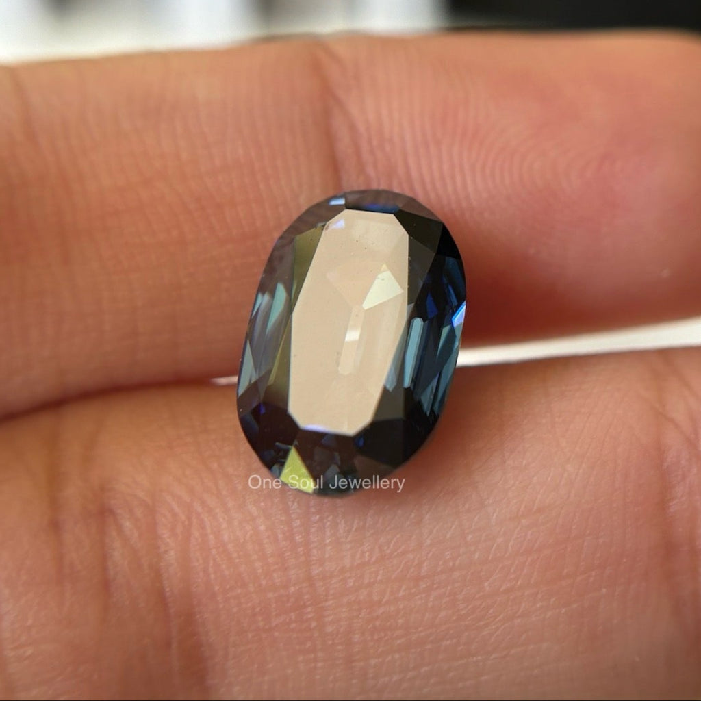 Old Mine Cut Royal Blue Moissanite, Elongated Cushion Cut Moissanite for Engagement Ring, Antique Cut, Handcrafted Moissanite, Gifts for Her
