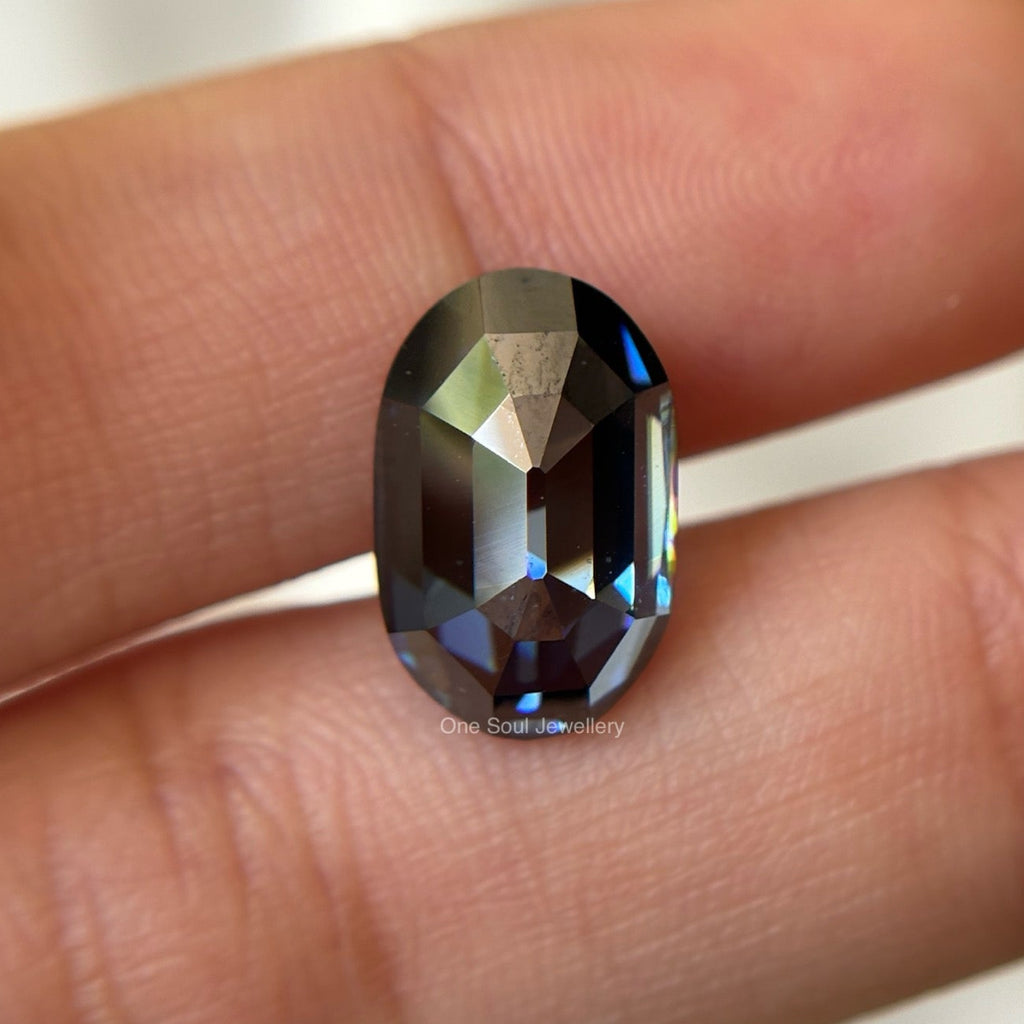 Old Mine Cut Royal Blue Moissanite, Elongated Cushion Cut Moissanite for Engagement Ring, Antique Cut, Handcrafted Moissanite, Gifts for Her
