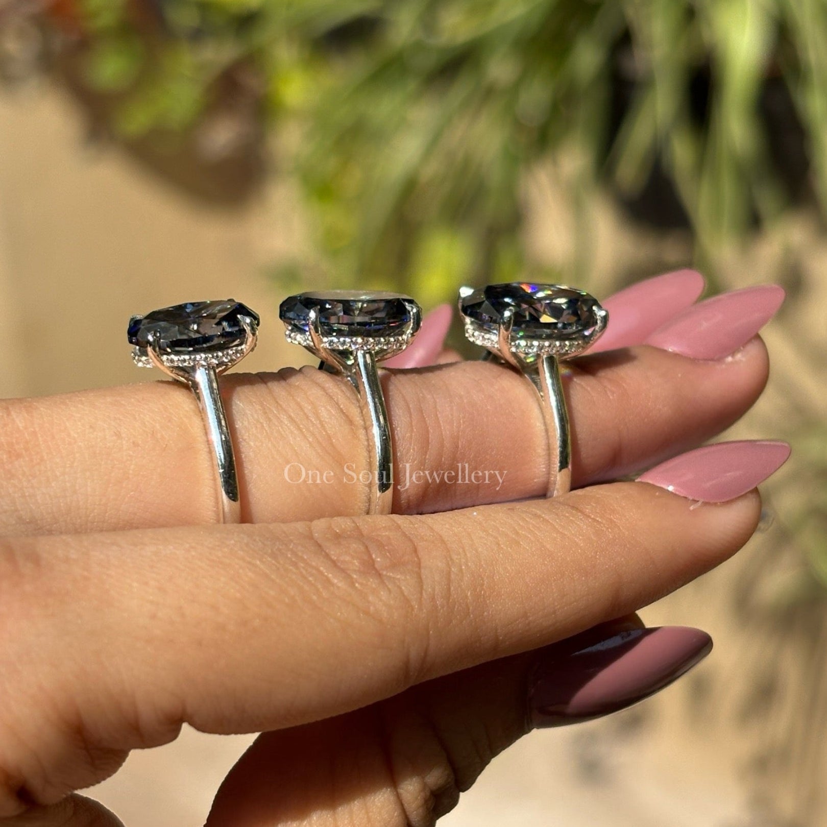 Grey Oval Cut Moissanite Ring, Dark Grey Moissanite Diamond Engagement Ring, Solitaire Wedding Ring, Solitaire Oval Cut Ring, Gift for Her