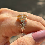 Champagne Dutch Marquise Moissanite Engagement Ring, 2.00 CT Marquise Cut Wedding Ring, Accent Bridal Ring, Proposal Ring, Twig Shank Ring