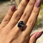 6.50 CT Dark Gray Oval Moissanite Engagement Ring, Oval Cut Wedding Ring, Proposal Ring, Solitaire Ring, Claw Prong, Hidden Halo Ring