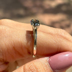 Grey Dutch Marquise Moissanite Engagement Ring, East to West Wedding Ring, Halo Pave Bridge Ring, Promise Ring for Her, Bridal Ring Set