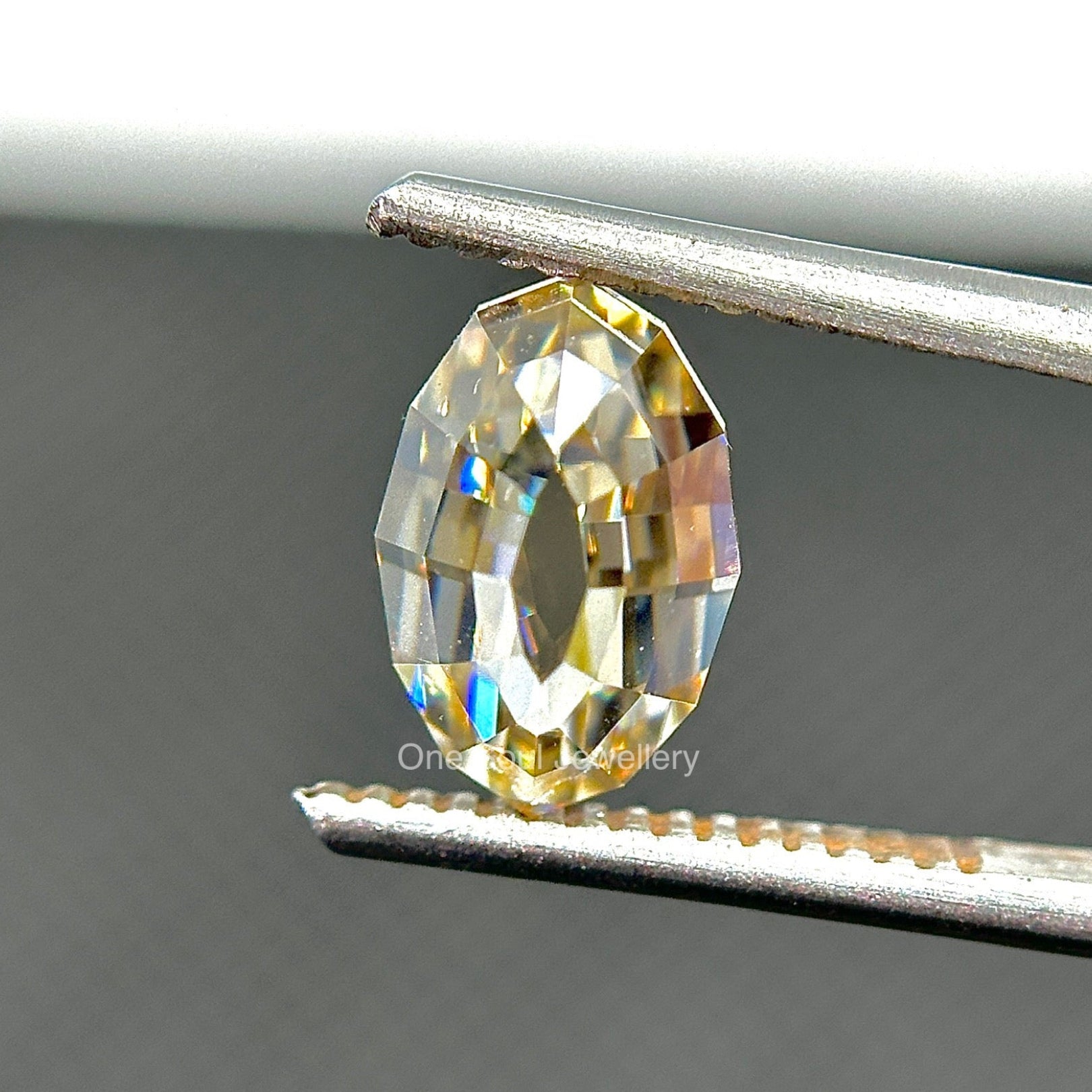 Vintage Step Cut Oval Yellow Moissanite, Custom made Moissanite for Engagement Ring & Wedding Jewelry, VVS Clarity Best Sparkling Moissanite