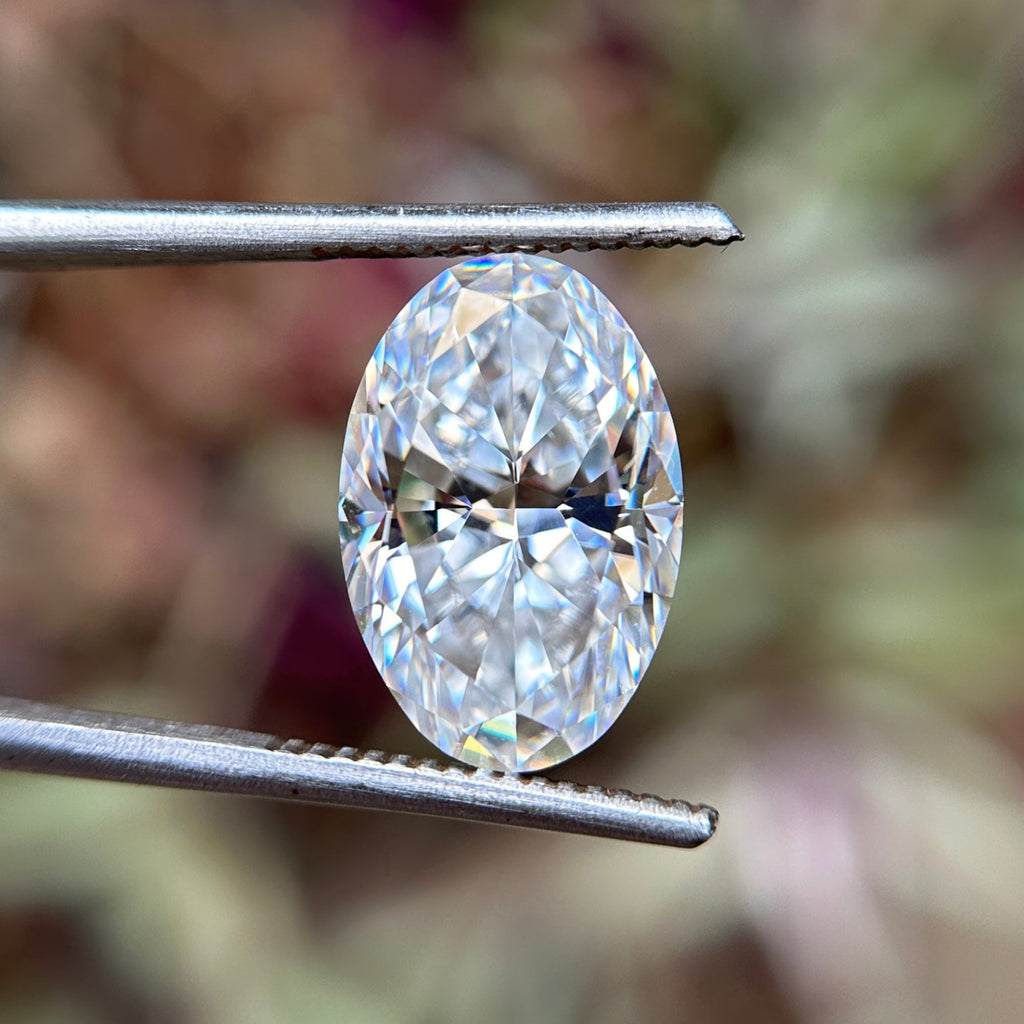 6.50 CT Oval Cut Crushed Iced Colorless Loose Moissanite, 15.00x10.00 MM Customized Jewelry for Handmade Moissanite, Antique Oval Diamond