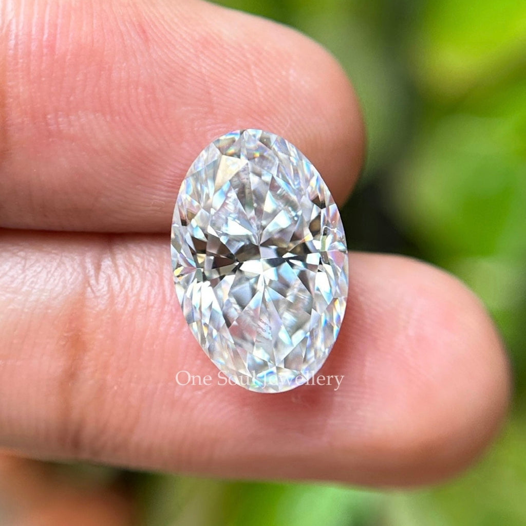 6.50 CT Oval Cut Crushed Iced Colorless Loose Moissanite, 15.00x10.00 MM Customized Jewelry for Handmade Moissanite, Antique Oval Diamond
