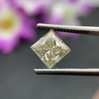 Light Yellow Princess Cut Loose Moissanite, VVS1 Grade Yellow Moissanite for Rings and Jewelry Making, Fancy Yellow Moissanite Diamond