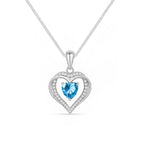 The Dancing Ocean Heart Rhodium Plated Necklace