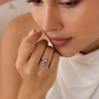 The Summer Sky Blooms Rose Gold Plated Ring (Adjustable)