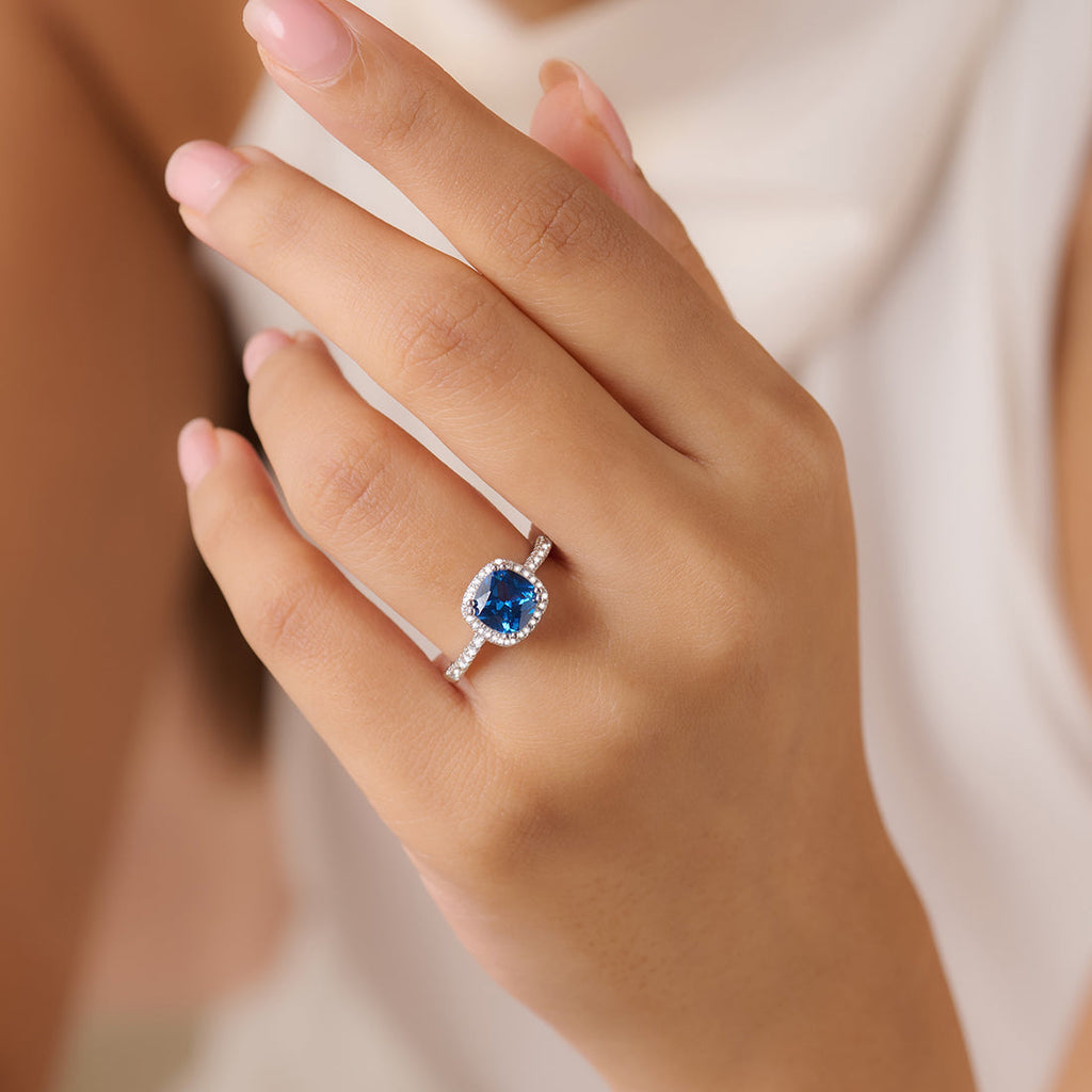 Deep Sea Love Rhodium Plated Ring (Adjustable)