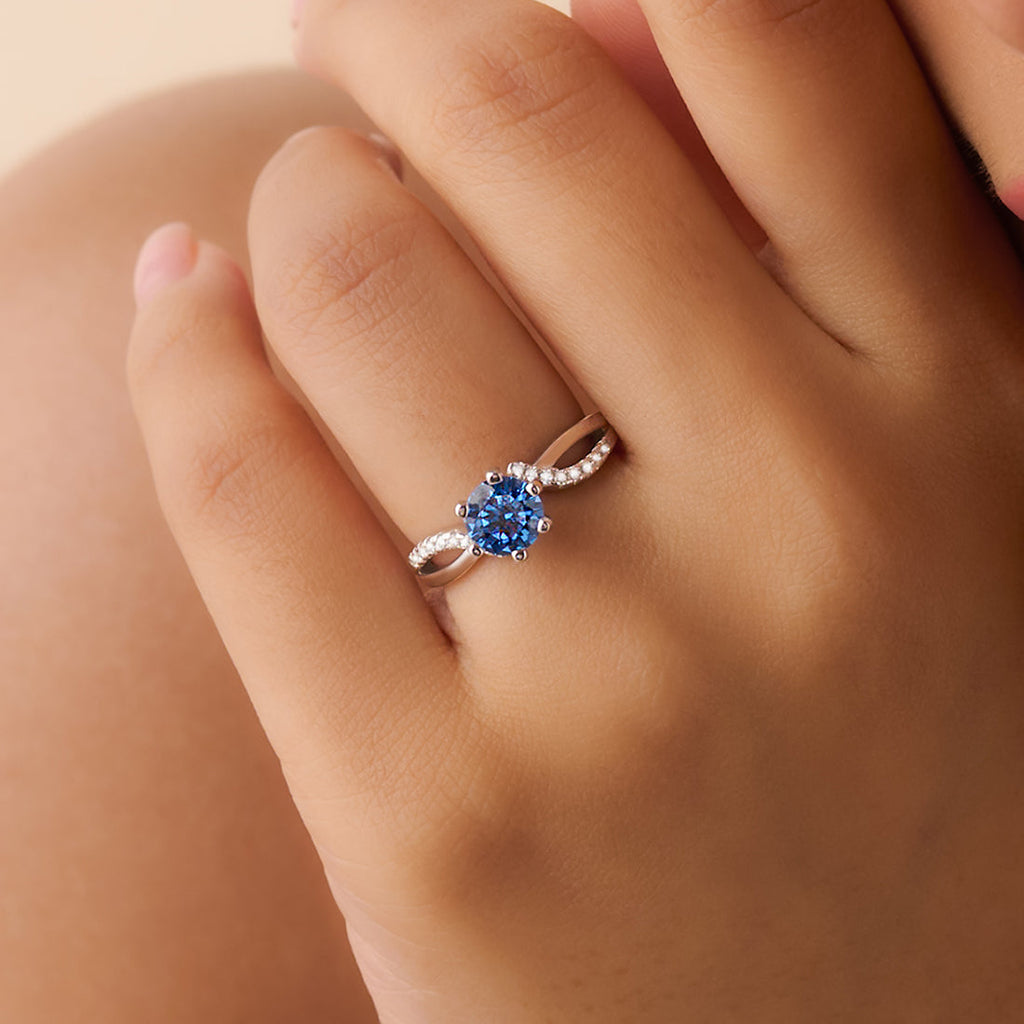 Ocean’s Forever Solitaire Rhodium Plated Ring (Adjustable)