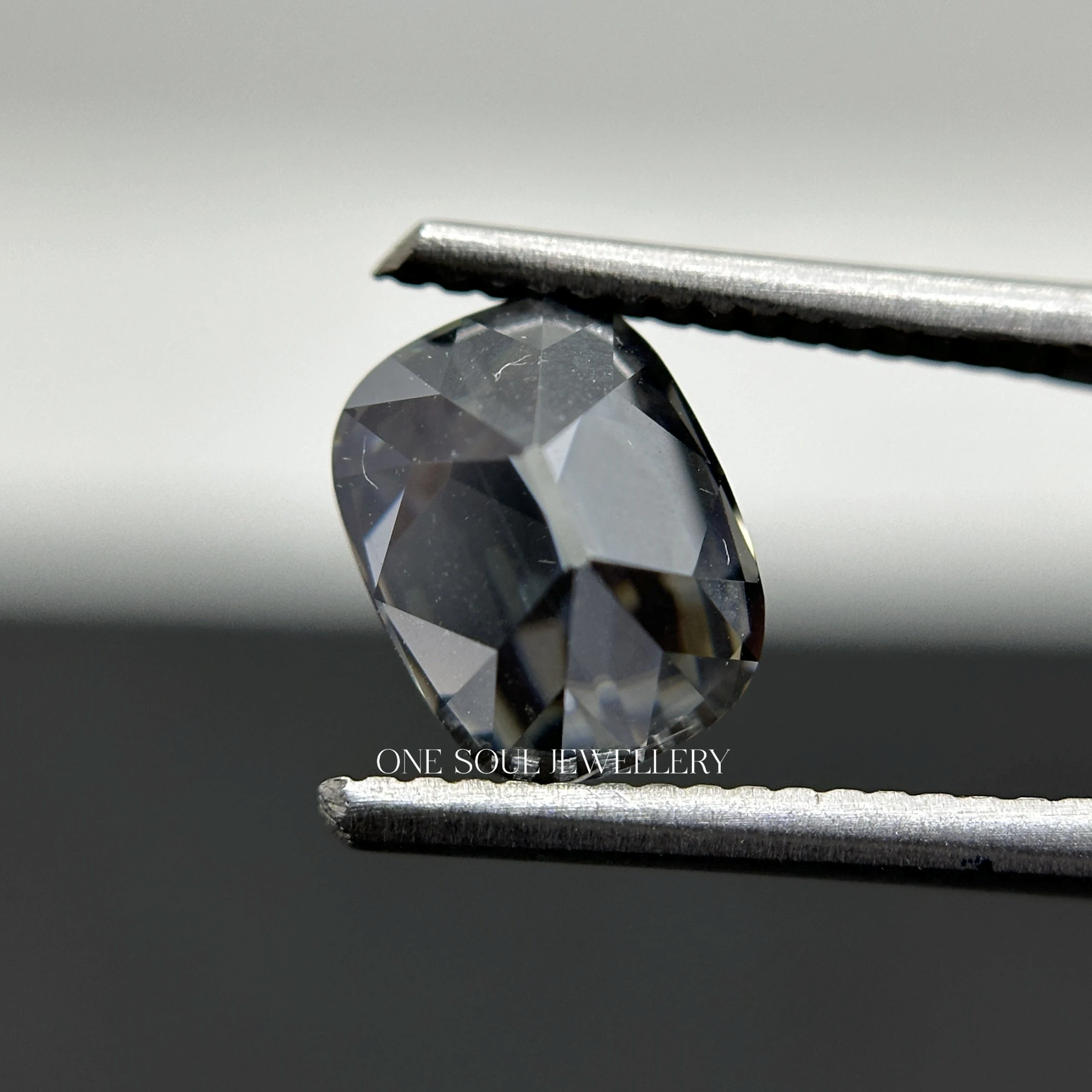 2.00 CT Grey OMC Elongated Cushion Stone, Old Mine Cut Loose Moissanite For Making Customized Engagement Ring, Grey Stone For Earrings