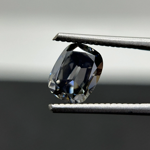 2.00 CT Grey OMC Elongated Cushion Stone, Old Mine Cut Loose Moissanite For Making Customized Engagement Ring, Grey Stone For Earrings