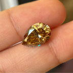 3.70 CT Dark Champagne Pear Cut Loose Moissanite, Antique Cut Moissanite for Engagement Ring, Wedding Jewelry, Anniversary Gifts for Women
