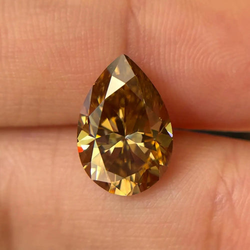 3.70 CT Dark Champagne Pear Cut Loose Moissanite, Antique Cut Moissanite for Engagement Ring, Wedding Jewelry, Anniversary Gifts for Women