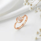 Blossom Orbit Rose Gold Plated 925 Silver Adjustable Ring